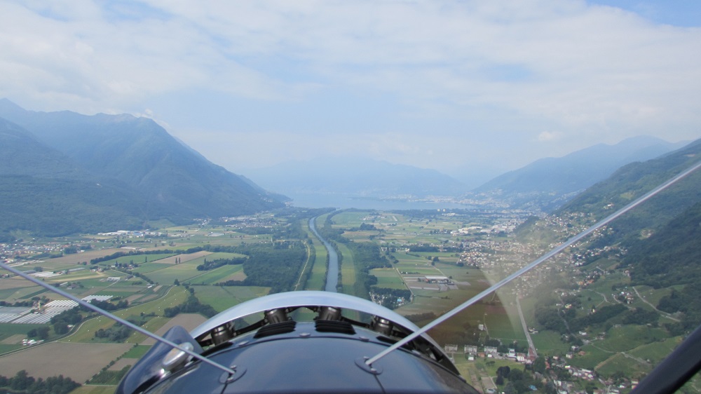 Back home approaching Locarno airfield Switzerland